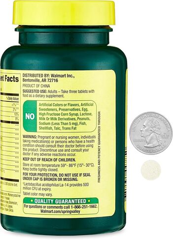 Probiotic Supplement with Digestive Enzymes for Men and Women, 200 Tablets - includes Acidophilus, and Prebiotics for Gut Health and Digestive Support | Spring Valley Probiotics Multi-Enzyme in Saudi Arabia