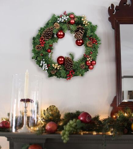 التوت الاصطناعي، 24 قطعة من سيقان التوت عيد الميلاد، أعواد عيد الميلاد الاصطناعية، سيقان التوت الاصطناعية لشجرة عيد الميلاد الحلي إكليل زينة المنزل (أحمر) in Kuwait