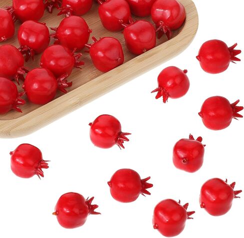 Prasacco 20 Pieces Mini Artificial Pomegranate, 1 Inch/2.5 cm Realistic Fake Fruit Simulation Foam Pomegranate for Floral Arrangements Home Kichen Display Table Decor DIY Crafts in Saudi Arabia
