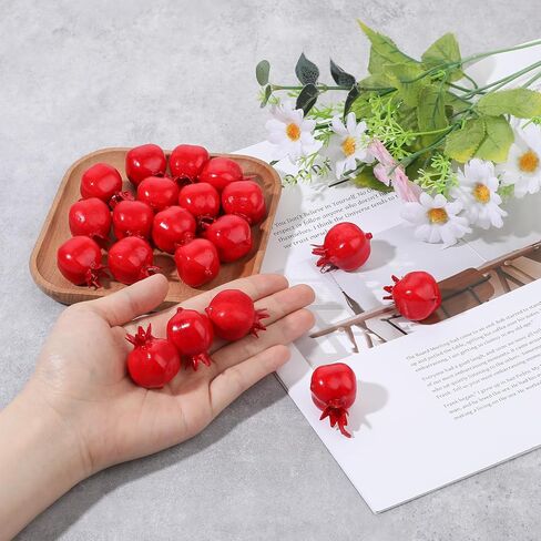 Prasacco 20 Pieces Mini Artificial Pomegranate, 1 Inch/2.5 cm Realistic Fake Fruit Simulation Foam Pomegranate for Floral Arrangements Home Kichen Display Table Decor DIY Crafts in Saudi Arabia