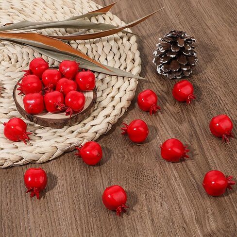 Prasacco 20 Pieces Mini Artificial Pomegranate, 1 Inch/2.5 cm Realistic Fake Fruit Simulation Foam Pomegranate for Floral Arrangements Home Kichen Display Table Decor DIY Crafts in Saudi Arabia