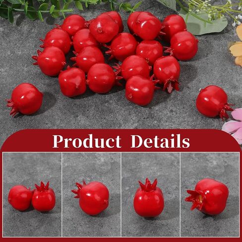 Prasacco 20 Pieces Mini Artificial Pomegranate, 1 Inch/2.5 cm Realistic Fake Fruit Simulation Foam Pomegranate for Floral Arrangements Home Kichen Display Table Decor DIY Crafts in Saudi Arabia