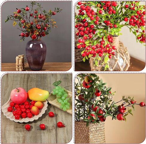 Prasacco 20 Pieces Mini Artificial Pomegranate, 1 Inch/2.5 cm Realistic Fake Fruit Simulation Foam Pomegranate for Floral Arrangements Home Kichen Display Table Decor DIY Crafts in Saudi Arabia