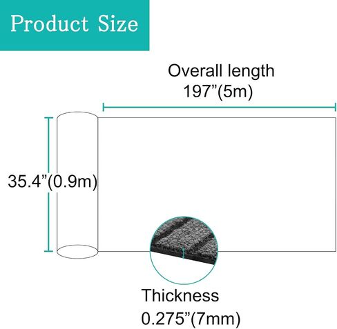 ITINA Runner Rug About W3' x L16' Large Door Mat Welcome Carpet Roll Waterproof Rubber Back Area Rugs for Outdoor Indoor Entryway Home Office Business Areas Grey-Black in Saudi Arabia