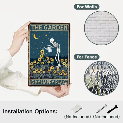 Mushroom Tin Sign Gardening Metal Signs Garden Decorative Funny Garden Gifts for Indoor Outdoor Farmhouse Yard Home Wall Decoration 12 * 8in in Saudi Arabia