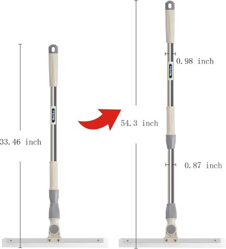 Rubber Magic Broom Sweeper, Multifunction Magic Broom, Floor Squeegee Broom with 55" Long Handle, Household Squeegee Broom for Floor Cleaning, Bathroom, pet Hair, Window,Kitchen Broom Head(19.7") in Saudi Arabia
