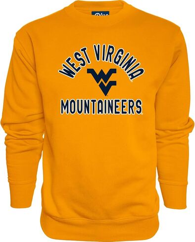 Blue 84 Men's West Virginia Mountaineers Crewneck Sweatshirt Line Up Secondary Color, West Virginia Mountaineers Gold, Medium in Saudi Arabia