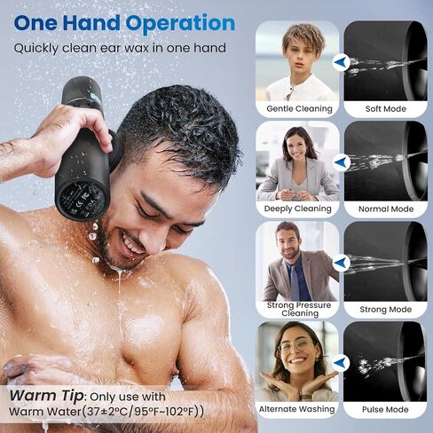 Ear Wax Removal, AngKng Electric Ear Irrigation Flushing System with Dual Water Tank, Portable Water Powered Ear Cleaner with 4 Pressure Settings, Safe & Effective for Earwax Buildup, USB Rechargeable in Saudi Arabia