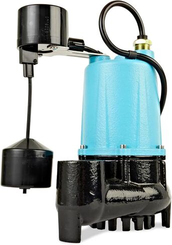 Little Giant BSC33V 1/3 حصان، 115 فولت، 3000 جيجا في الساعة مضخة مياه غاطسة أوتوماتيكية من الحديد الزهر مع مفتاح تعويم عمودي على شكل خنزير و10 قدم. حبل، أزرق، 506254 in Kuwait