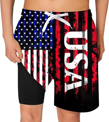 TUONROAD Boys Swim Trunks with Compression Liner Quick Dry Board Shorts with Boxer Brief Lined Bathing Suit 8-20 Years in Kuwait