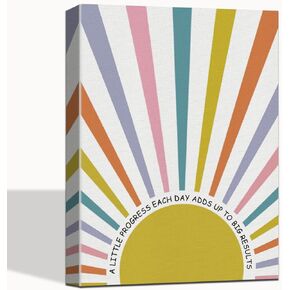 Gdredi Inspirational Canvas Poster, A Little Progress Each Day Adds Up to Big Results Prints, Canvas Wall Table Decor, Therapy Prints, Motivational Classroom Decor, Kids Room Decor 15x11.4 inch in Kuwait