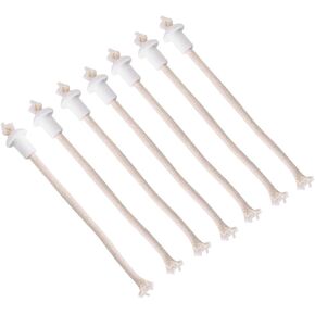 Estink Pack of 7 Oil Lamps Wicks with Ceramic Holders, Cotton Replacement Wick for Alcohol Lamp Kerosene Oil Lantern Candle Wine Bottle Garden Torch
