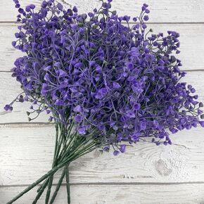 L'BREVOGA Artificial Flowers UV Resistant Outdoor Decoration Fake Plants for Garden Home Office Porch (6, Purple)