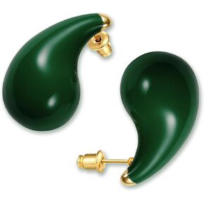 Purefitinsoles Teardrop Earrings Gold Silver Drop Earring 18K Chunky Gold Hoop Earring And Waterdrop Hollow Necklace Set For Women Earring Fashion Jewelry Set in 5 Colors