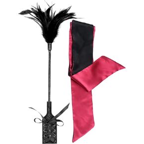 Feather Tickle Teaser Stick Blindfold Eye Mask Role Play Cosplay