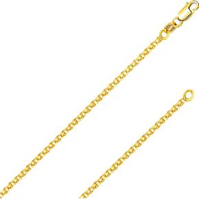 REAL 14K Solid Gold Italian Yellow White Gold 1.7mm Flat Open wheat Link Chain Necklace- Made in Italy-14 Karat with Lobster Claw or Spring Ring Clasp Include Gift Box with Order (SPG2D) (1.7 MM 18 Inches14K Yellow Gold ITALY)