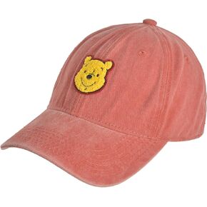 Disney Winnie The Pooh Dad Hat, Adjustable Cotton Baseball Cap with Curved Brim, Red, One Size
