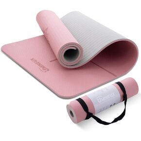 UMINEUX Yoga Mat for Women Men, 2/5 Inch Extra Thick Yoga Mat, Dual Non Slip textured, Eco Friendly TPE Pilates Fitness Mats, Exercise Mats for Home Workout with Carrying Strap