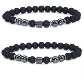 Anti Swe_lling Black Obsidian Anklet, Adjustable We_ight Loss Anklet Black Bracelet, Feng Shui Black Obsidian Anklet for Foot Pain Relief Jewelry for Men/Women (2pcs) in Saudi Arabia