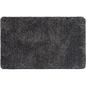 Eurow Trek N' Clean Microfiber Traction Floor Mat, Gray and Black, 36 by 23.5 Inches