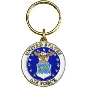 Air Force Logo Key Ring Military Key Chains Collectibles Gifts Men Women Veterans, Multicoloured, 1 1/2" in Diameter