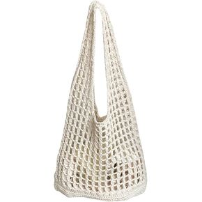 Verdusa Women's Hollow Out Knit Tote Handbags Crochet Shoulder Bag
