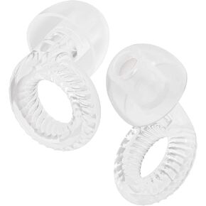 Reusable Ear Plugs, Low-/Mid-Level Noise Reduction Earplugs with Clear Speech for Conversation, Work, Social Gatherings & Noise Sensitivity, 15-18 dB (SNR), 6 Pair Ear Tips in S/M/L, Clear