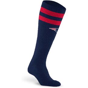For Bare Feet NFL NEW ENGLAND PATRIOTS Cozy Feather Compression Varsity Stripe Team Color Large/Extra Large