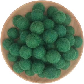 15mm 5/8inch Felt Wool Beads Balls Pom Pom Handmade DIY for Craft Garland Dream Catcher Baby Mobile Pompom Home Decor Christmas Nursery Party Birthday Wedding Props(ArmyGreen 15mm 30pcs) in Kuwait