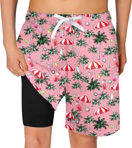 TUONROAD Boys Swim Trunks with Compression Liner Quick Dry Board Shorts with Boxer Brief Lined Bathing Suit 8-20 Years in Kuwait