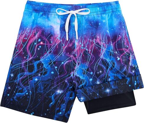 TUONROAD Boys Swim Trunks with Compression Liner Quick Dry Board Shorts with Boxer Brief Lined Bathing Suit 8-20 Years in Kuwait