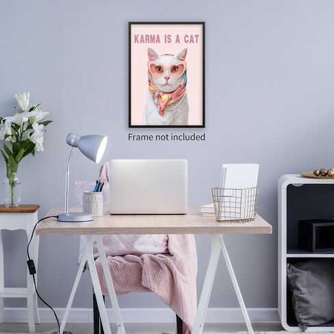 HRXPUQAC Karma Is A Cat Album Poster Song Lyrics Wall Art Taylor Pink Room Aesthetic Music Album Canvas Prints for Fans Bedroom Wall Decor 12x16inch Unframed in Saudi Arabia