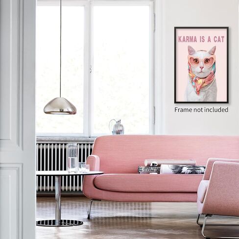 HRXPUQAC Karma Is A Cat Album Poster Song Lyrics Wall Art Taylor Pink Room Aesthetic Music Album Canvas Prints for Fans Bedroom Wall Decor 12x16inch Unframed in Saudi Arabia