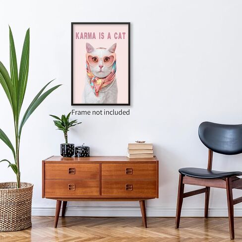 HRXPUQAC Karma Is A Cat Album Poster Song Lyrics Wall Art Taylor Pink Room Aesthetic Music Album Canvas Prints for Fans Bedroom Wall Decor 12x16inch Unframed in Saudi Arabia