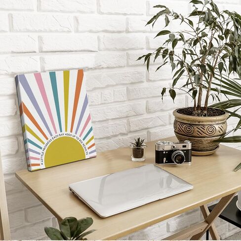 Gdredi Inspirational Canvas Poster, A Little Progress Each Day Adds Up to Big Results Prints, Canvas Wall Table Decor, Therapy Prints, Motivational Classroom Decor, Kids Room Decor 15x11.4 inch in Kuwait