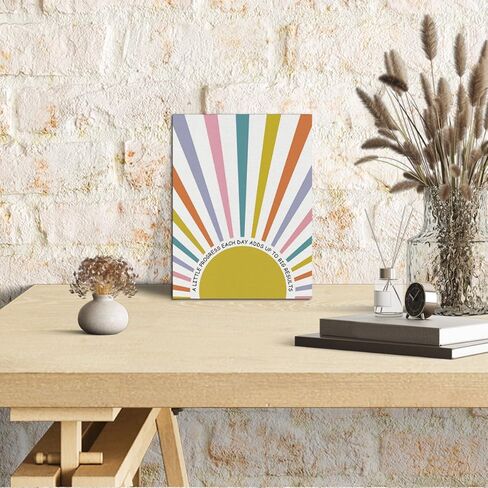 Gdredi Inspirational Canvas Poster, A Little Progress Each Day Adds Up to Big Results Prints, Canvas Wall Table Decor, Therapy Prints, Motivational Classroom Decor, Kids Room Decor 15x11.4 inch in Kuwait