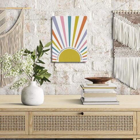 Gdredi Inspirational Canvas Poster, A Little Progress Each Day Adds Up to Big Results Prints, Canvas Wall Table Decor, Therapy Prints, Motivational Classroom Decor, Kids Room Decor 15x11.4 inch in Kuwait