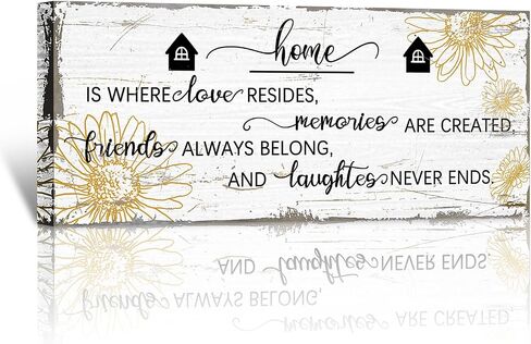 Vefacaiyo Home Is Where Love Resides Sign Canvas جدار الفن الطباعة، 40 "× 16" علامات اقتباسات ملهمة اللوحة الفنية مؤطرة خشبية لتعليق غرفة النوم مدخل غرفة المعيشة ديكور جدار المنزل in Saudi Arabia