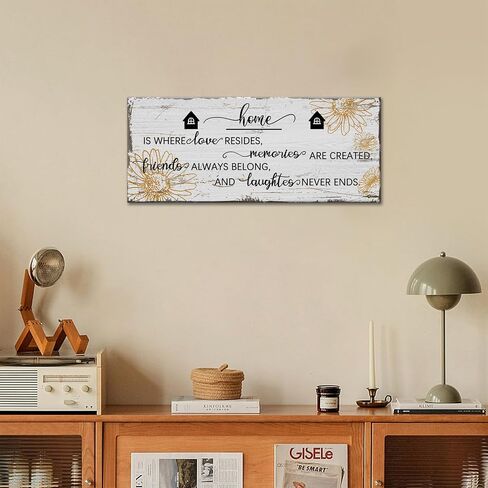 Vefacaiyo Home Is Where Love Resides Sign Canvas جدار الفن الطباعة، 40 "× 16" علامات اقتباسات ملهمة اللوحة الفنية مؤطرة خشبية لتعليق غرفة النوم مدخل غرفة المعيشة ديكور جدار المنزل in Saudi Arabia