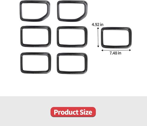 Jimen for 2021+ Grand Cherokee Grill Inserts, 7PCS Front Grille Inserts Grill Cover Exterior Trim Kits Compatible with Jeep Grand Cherokee 2021-2024 (Carbon Fiber) in Saudi Arabia