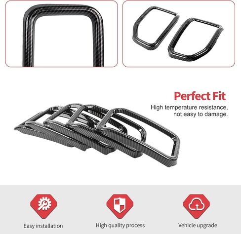 Jimen for 2021+ Grand Cherokee Grill Inserts, 7PCS Front Grille Inserts Grill Cover Exterior Trim Kits Compatible with Jeep Grand Cherokee 2021-2024 (Carbon Fiber) in Saudi Arabia