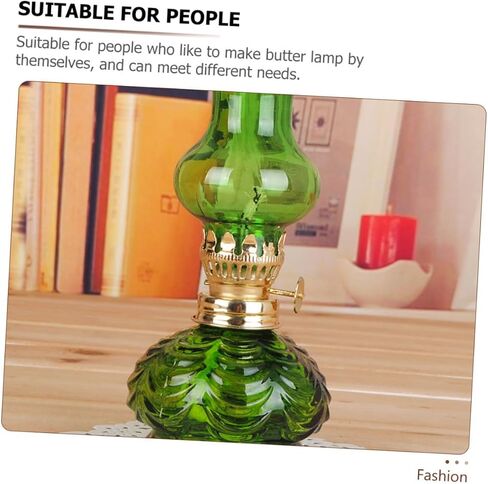 1 Set Kerosene Lamp Accessories Vintage Oil Lamp Burner Mini Oil Lamp Burner Metal Stand Fuel Regulator Lamp Burner Replacement Wick Kerosene Lamp Burner Zinc Alloy Lantern Glass in Saudi Arabia