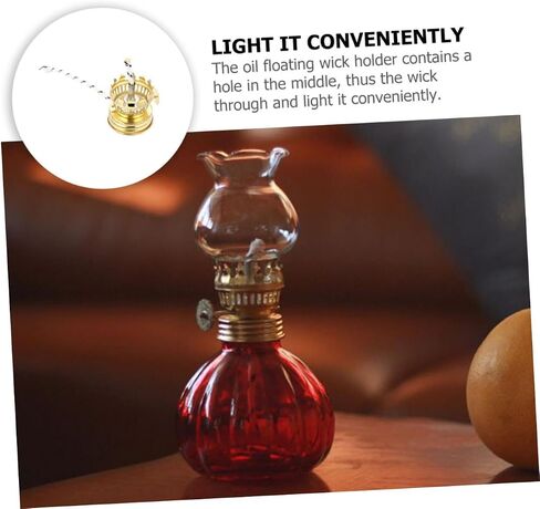 1 Set Kerosene Lamp Accessories Vintage Oil Lamp Burner Mini Oil Lamp Burner Metal Stand Fuel Regulator Lamp Burner Replacement Wick Kerosene Lamp Burner Zinc Alloy Lantern Glass in Saudi Arabia