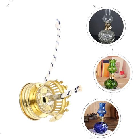 1 Set Kerosene Lamp Accessories Vintage Oil Lamp Burner Mini Oil Lamp Burner Metal Stand Fuel Regulator Lamp Burner Replacement Wick Kerosene Lamp Burner Zinc Alloy Lantern Glass in Saudi Arabia