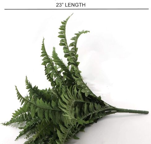 نبات سرخس بوسطن الاصطناعي مقاس 34 بوصة مع 42 سعفة حريرية خضراء نابضة بالحياة - نباتات خضراء صناعية مقاومة للأشعة فوق البنفسجية للاستخدام الداخلي والخارجي | مثالية للمنزل والفناء والحديقة وديكور المكتب in Kuwait