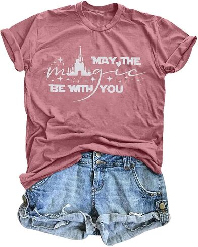 Womens World Traveler Shirt Magic Kingdom Graphic Tshirt Matching Trip T-Shirt Girl Vacation Hodilay Short Sleeve Top in Kuwait