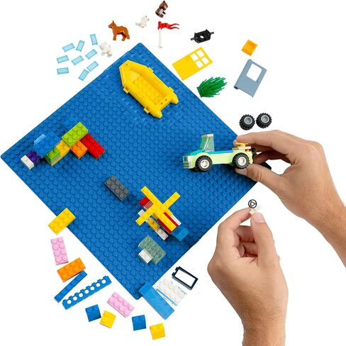 لوحات قاعدة البناء الكلاسيكية من Minizfigs لطوب البناء | متوافق بنسبة 100% مع العلامات التجارية الكبرى-اللوحة الأساسية | 10 × 10 | عبر واضح | للأطفال 3+ | 6 حزم in Kuwait