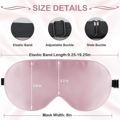 Sleep Mask, Zero Pressure Silk Eye Masks with Adjustable Strap for Sleep, eWish Eye Sleep Shade Cover, Blocks Light for Women and Men (Pink) in Saudi Arabia