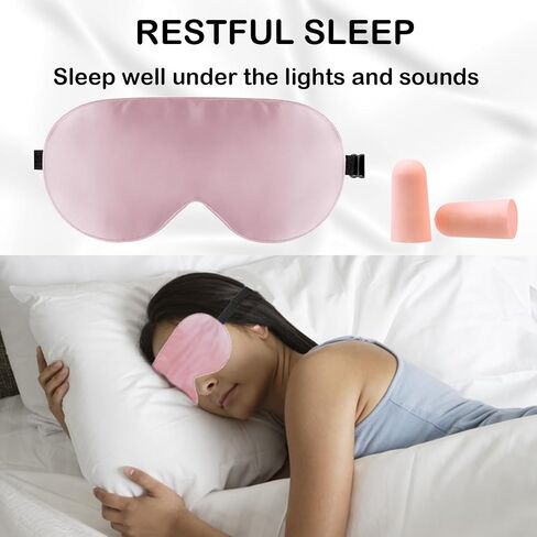Sleep Mask, Zero Pressure Silk Eye Masks with Adjustable Strap for Sleep, eWish Eye Sleep Shade Cover, Blocks Light for Women and Men (Pink) in Saudi Arabia