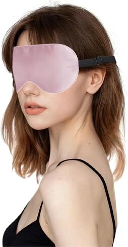 Sleep Mask, Zero Pressure Silk Eye Masks with Adjustable Strap for Sleep, eWish Eye Sleep Shade Cover, Blocks Light for Women and Men (Pink) in Saudi Arabia